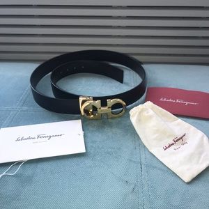 Salvatore Ferragamo belt with gold hardware